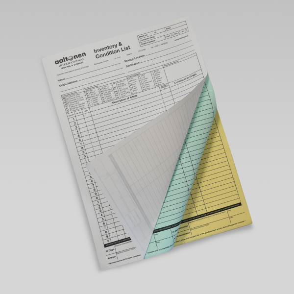 Inventory sheets