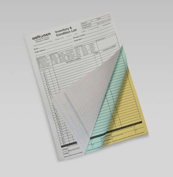 Inventory sheets