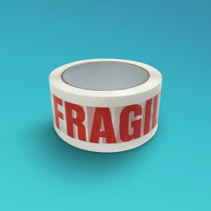 Fragile printed tape.
