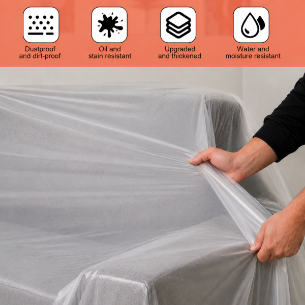 4/5 Seater Sofa Clear Polythene Protector Heavy Duty 400g